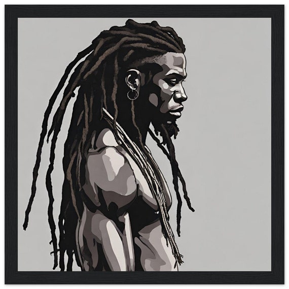 A Man of Wonder Art | Beautiful Art | Young Black Man | Digital Print | Digital download | Black Man with Locs Wall Decor Man with Dreads