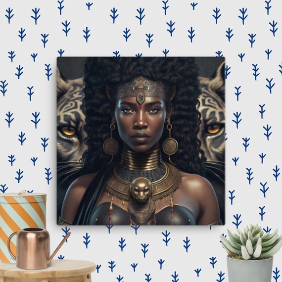 Native American Woman Wall Art, Digital Download Printable Home Decor, A Beautiful Queen, Digital Wall Art, Black African Queen, wall art