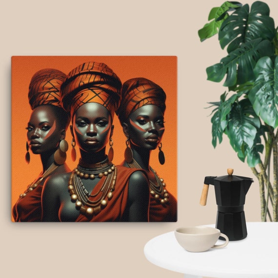 African American Wowan Potrait| African Silver Woman| African wall art| Women print art| Living room decor|American picture|Gift for Friends
