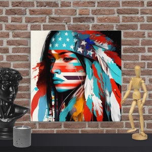 Canvas Wall Art Canvas Art American Indian Girl Art American Indian Girl Prints American Indian Painting American Indian Wall Art Canvas Art