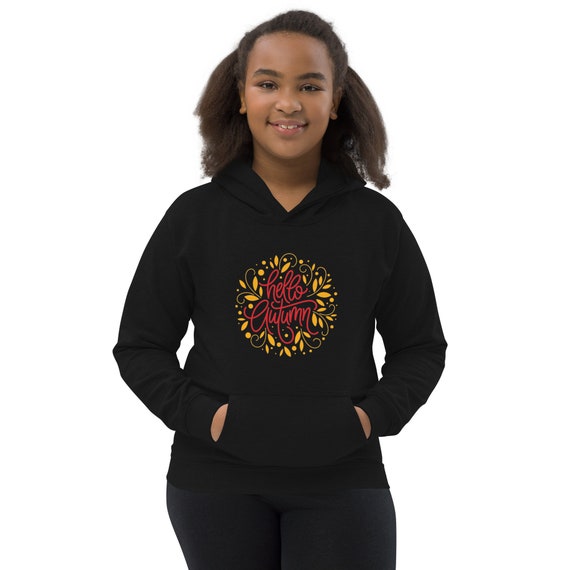Hello Autumn Hoodie, Fall Tops for Women, Fall Hoodie for Women, Fall Words Hoodie, Fall Graphic Hoodie, Hello Crewneck, Seasonal Hoodie