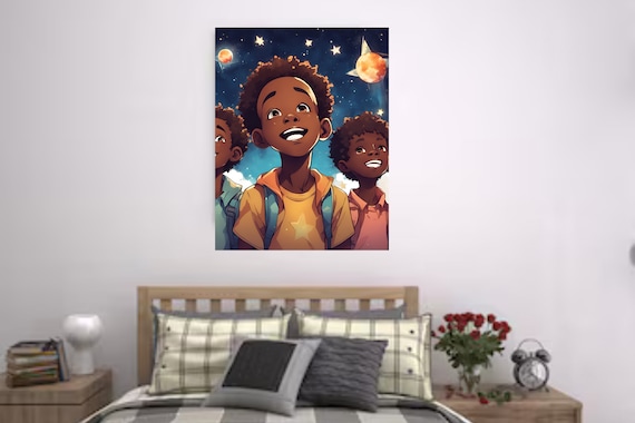 Vibrant Colors Print | Ethnic Girl Portrait | Afrocentric Home Decor | Vibrant African Girl Wall Poster | Colorful Ethnic Art Print