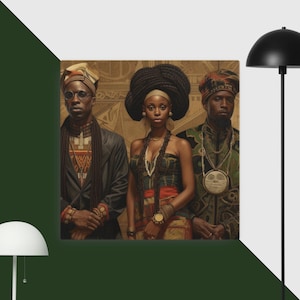 African Wall Art Canvas, African Woman Painting Abstract, African American Art Poster, Anniversary Gift For Him, Wall Art Prints Trendy