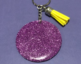 Personalized Glitter Acrylic Keychain.