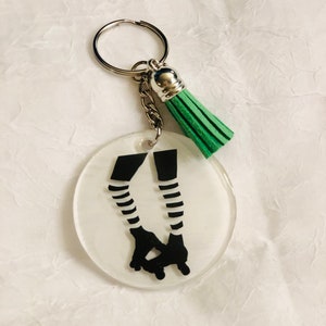 Roller Derby Acrylic Keychain with Skates - Show Your Passion On the Go