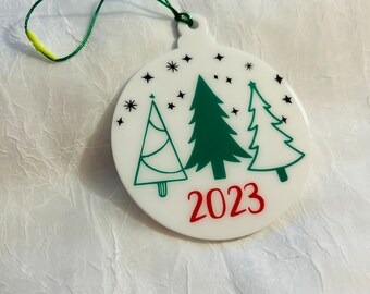 Festive Evergreen Delight - Acrylic Christmas Tree Ornament