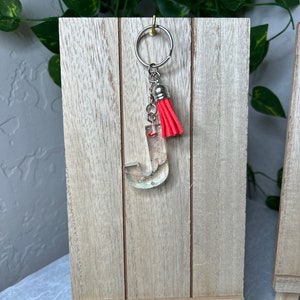 Floral Resin Letter Keychain