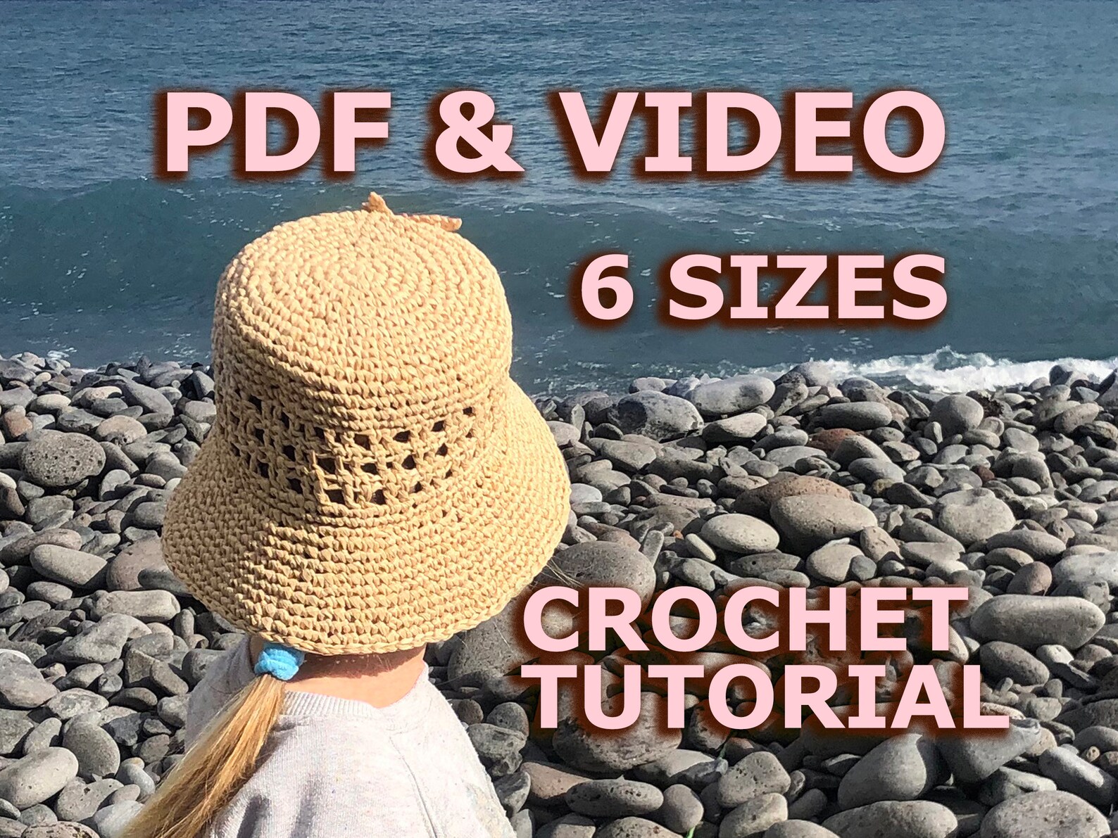 Crochet Raffia Bucket Hat Pattern | PDF Video Tutorial | 6 Sizes From ...
