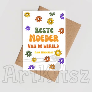 O melhor cartão postal do Dia das Mães com flores para a mãe para imprimir você mesmo com página para colorir grátis, modelo plano e dobrado