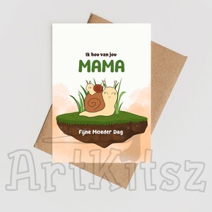 Cartolina per la festa della mamma con lumache Buona festa della mamma stampabile con cartolina da colorare gratis e modello per biglietto piegato