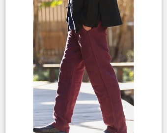 4-colors  Linen Handmade Ethical Men's Pants,  Lounge Linen-like Sagging Men Trousers, Causal Dressy Occasion, Men Yoga Martial Art Pants