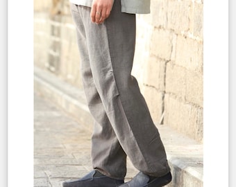 5-colors  Linen Loose Fit Summer Mens Pants, Mens Organic Sustainable Workout Martial Arts Trousers, Cargo Pants