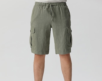 Pure Ramie Men's Shorts with Deep Side Pockets | Eco-Friendly | Better Than Linen | Handcrafted in China | Elastic Waist | S–XXL