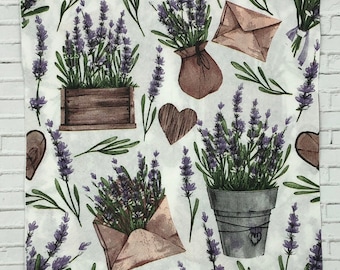 Papieren servetten voor decoupage, kaarten maken, gemengde techniek, lavendel