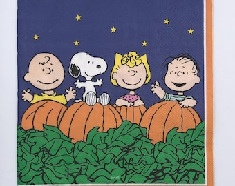 Paper Napkins for decoupage, cardmaking, mixed media, Charlie Brown Halloween