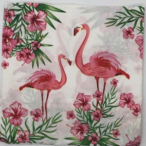 Guardanapos de papel para decoupage, cardmaking, flamingo