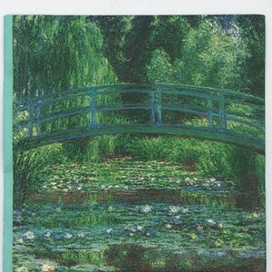 Servilleta de papel para cócteles para hacer tarjetas, decoupage o técnicas mixtas similar a la pintura del puente de Monet