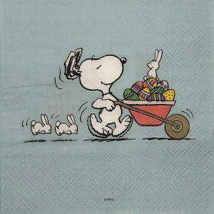 Papierservietten für Decoupage, Kartenherstellung, Mischtechnik, Snoopy, Ostern, Erdnüsse, Hasen