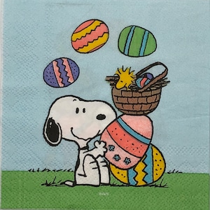 Papierservietten für Serviettentechnik, Serviettentechnik, Kartenherstellung, Ostern, Snoopy, Woodstock
