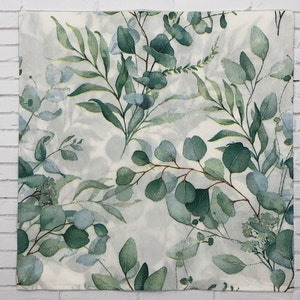 Paper Napkins for decoupage, cardmaking, leaves, eucalyptus, palm