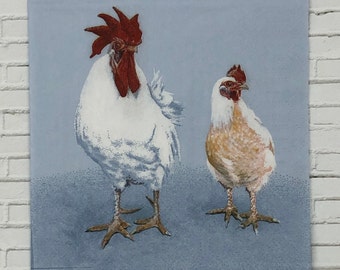 Serviettes cocktail coq et poule : Rencontrez les floceurs, papier pour découpage (20 ct)