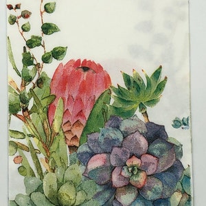 Servilletas de papel para decoupage, tarjetería, técnica mixta, suculentas