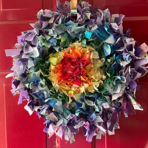 Rainbow Rag Wreath