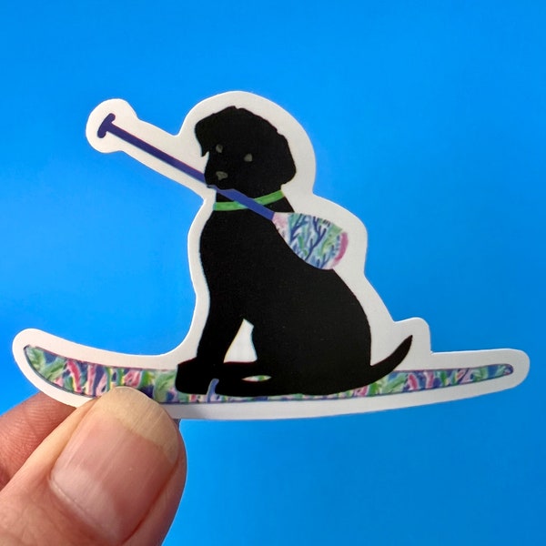 Black Lab Stand Up Paddle Board Vinyl Sticker Water Bottle Sticker Laptop Sticker Bumper Sticker Decal