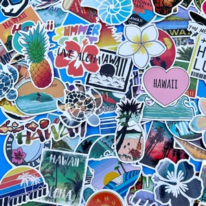 Hawaiian Tropical Vacation Random Selection of 10 Stickers Waterproof Stickers Bumper Stickers Laptop Stickers Window Decals