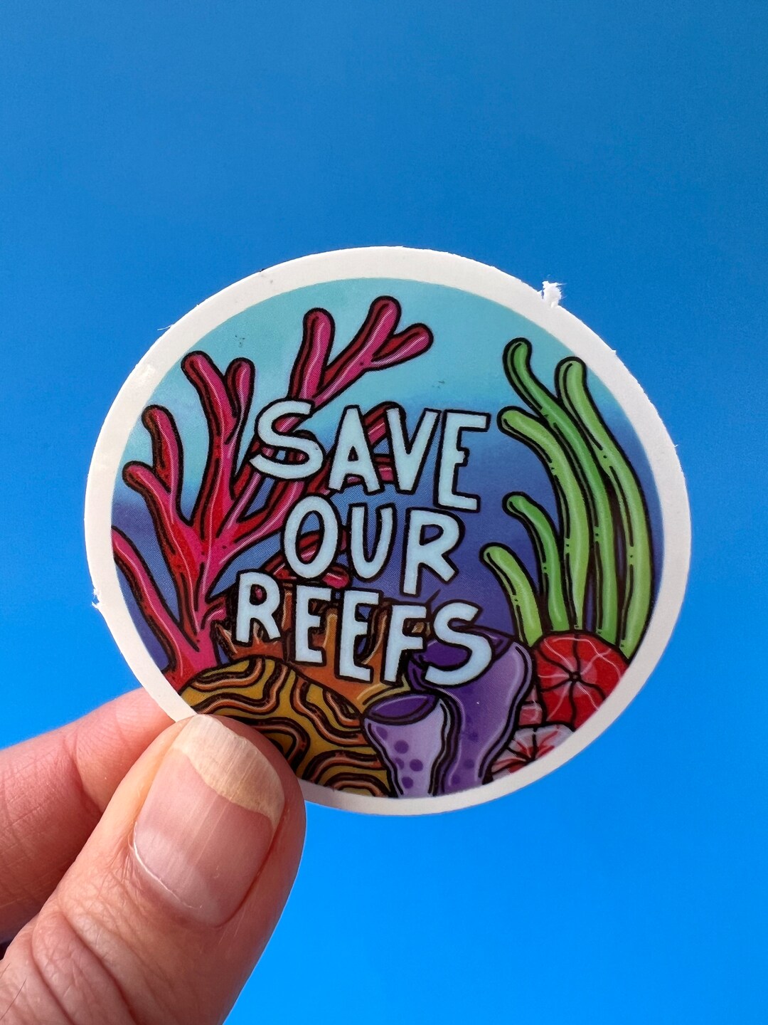 Save Our Reefs Waterproof Sticker Decal Ocean Conservation Etsy