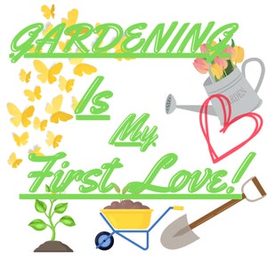 Jardinage amusant et joyeux Image PNG imprimable haute résolution, licence commerciale limitée