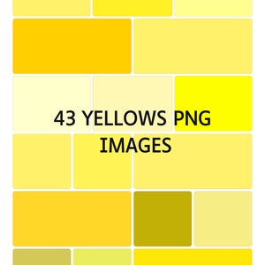 43 imágenes amarillas descargables para álbumes de recortes, tarjetas, diarios, arte. Únicas, todas diferentes, alta resolución, PNG, de oscuro a pálido, imprimibles.