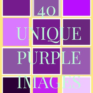 40 Unique Purple Colors, for Scrapbooking, journaling, Cards, Collage, Original New Colors, PNG, Zip Files, HiRes, A4, Letter size