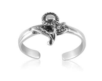 Sterling Silver Whole Sunflower Adjustable Toe Ring