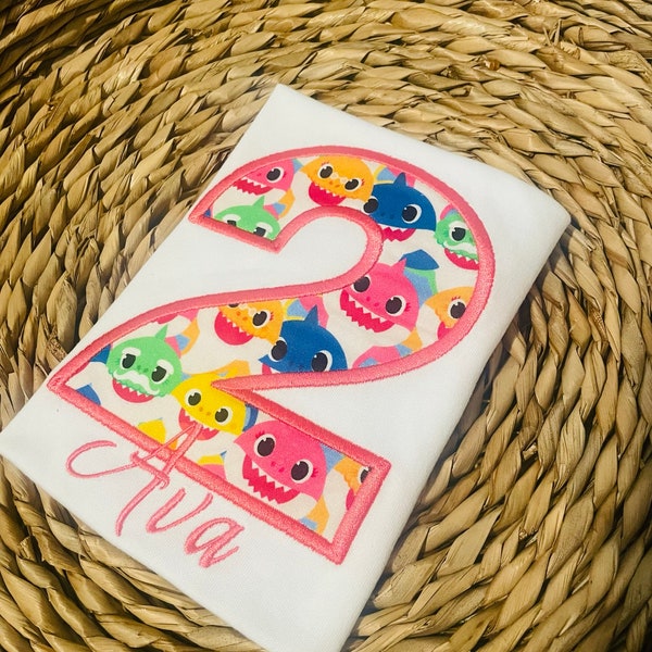 Baby Shark 2nd Birthday Shirt Girl Etsy