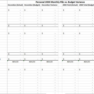 Personal Finance Excel Template Etsy