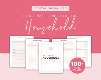 Household Binder Printable | Home Management Planner, Household Planner Life Planner Printable, Household Budget, Life Organizer, A4, A5