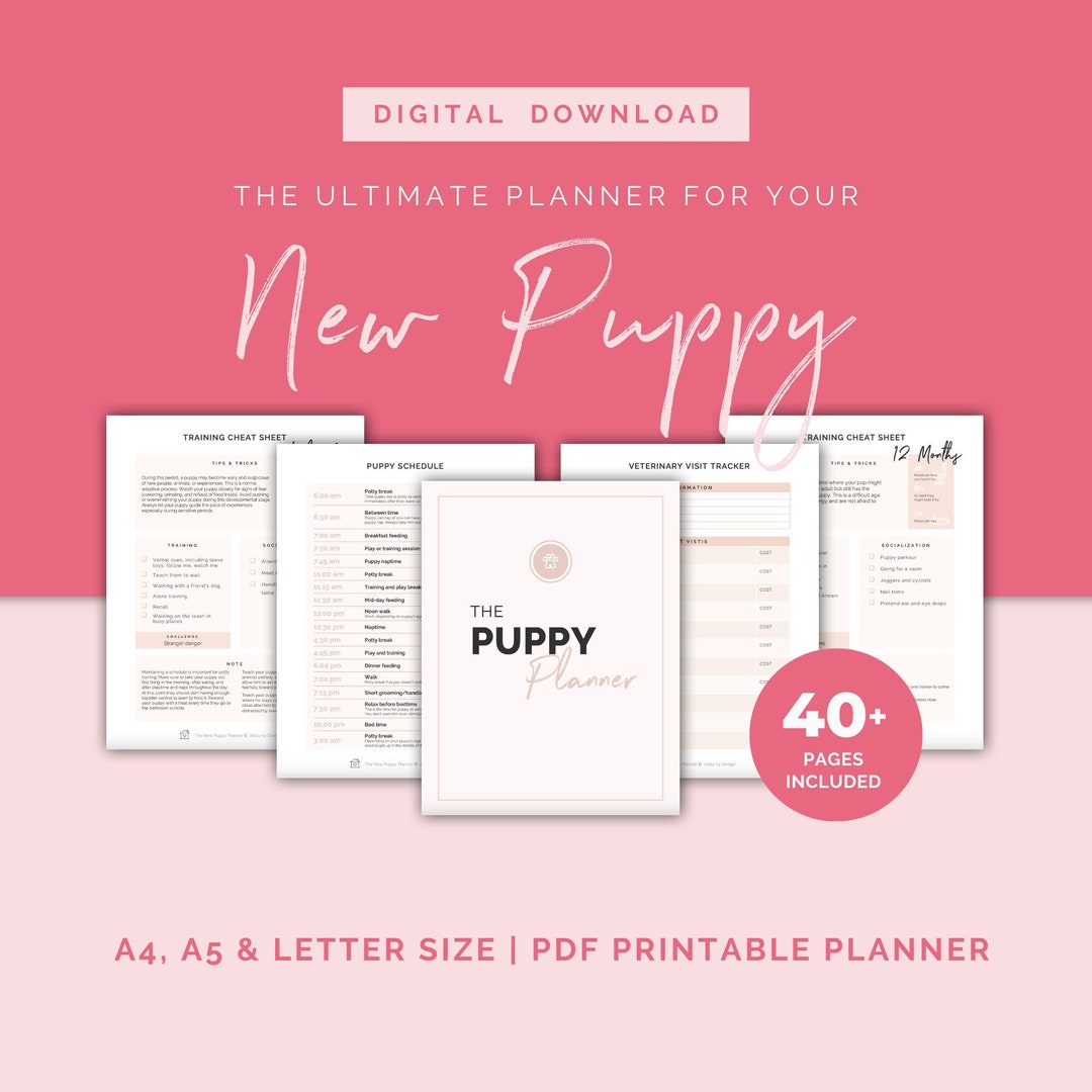 Printable Dog Training Planner, Puppy Training Planner, Service Dog Dog ...