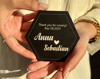 Personalized Wedding Coasters: Rustic Bulk Favors, Engraved Plywood