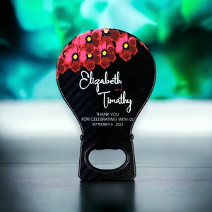 Personalized Wedding Favor Magnet Bottle Opener: Custom Bridal Shower Gifts