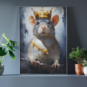 Rat King Matte Vertical Poster Rat Dark Academia Print Wall Art Rats lover gift Rat King Wall Art Decor