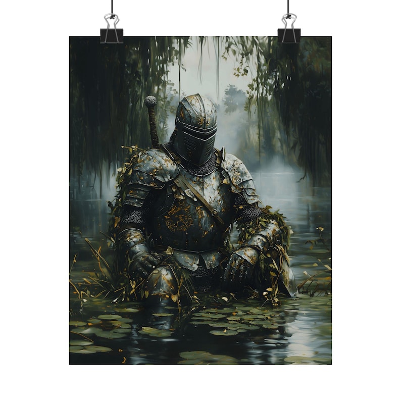 Resting Knight Art Print • Medieval Fantasy Wall Art • Gothic Warrior ...