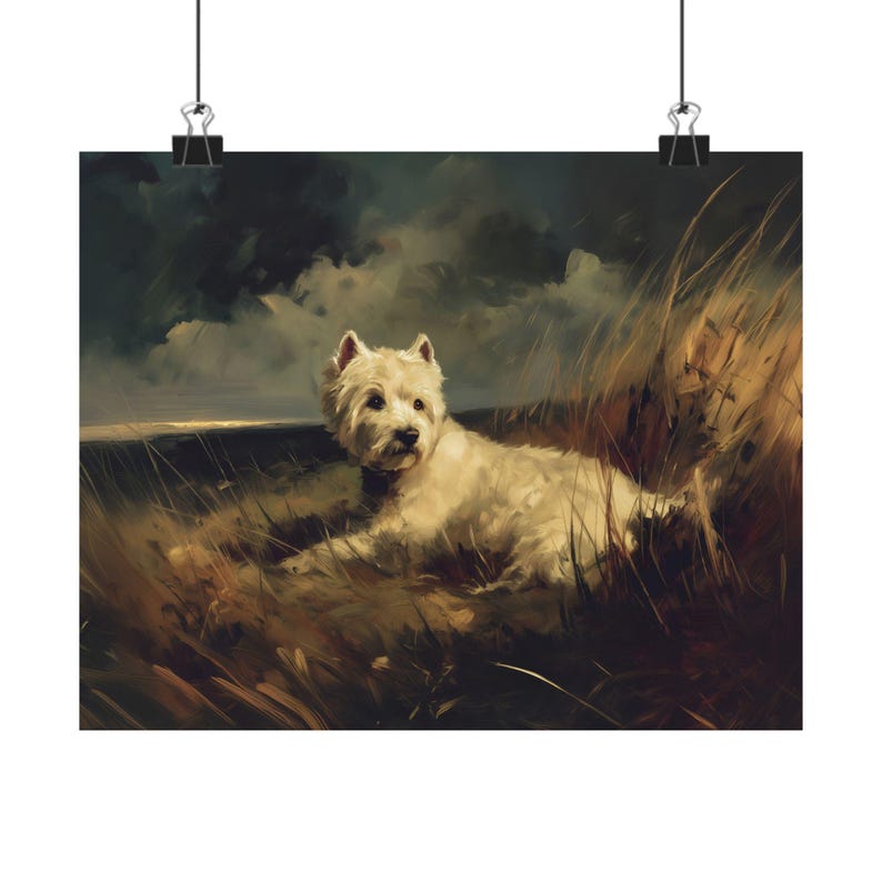 Westie Art Print, West Highland Terrier Painting, Dog Portrait Wall Art ...
