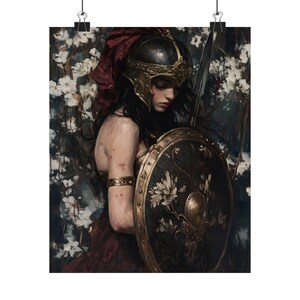 Fantasy Athena Greek Mythology Poster, Matte Vertical Wall Art Print for Mythology Fans, Mythical Home Decor, Myth Lover Gift, Vertical Bild 6