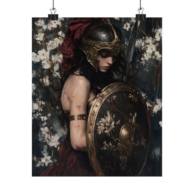 Fantasy Athena Greek Mythology Poster, Matte Vertical Wall Art Print for Mythology Fans, Mythical Home Decor, Myth Lover Gift, Vertical Bild 6