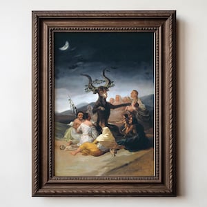 Witches Sabbath - Francisco de Goya Witch Coven Moody Decor Halloween Art Vintage Decor Gothic Wall Art, Witchy Print, Somber Art Sabbath