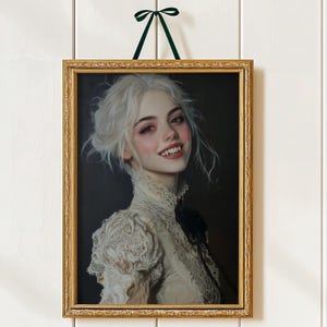 Vampire Lady Gothic Home Decor Dark Academia Art Print Dark Art Occult Poster Vampire Gothic Home Decor Gothic Prints Witchy painting