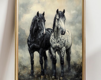 Gothic Horse Print - Moody Victorian Dark Academia Decor