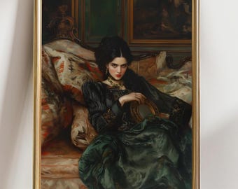 Victorian Wall Art Print: Dark Academia Style - Moody Gothic Decor