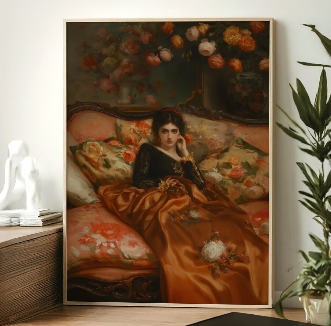 Victorian Art Poster Print Moody Painting, Vintage Woman Print ...